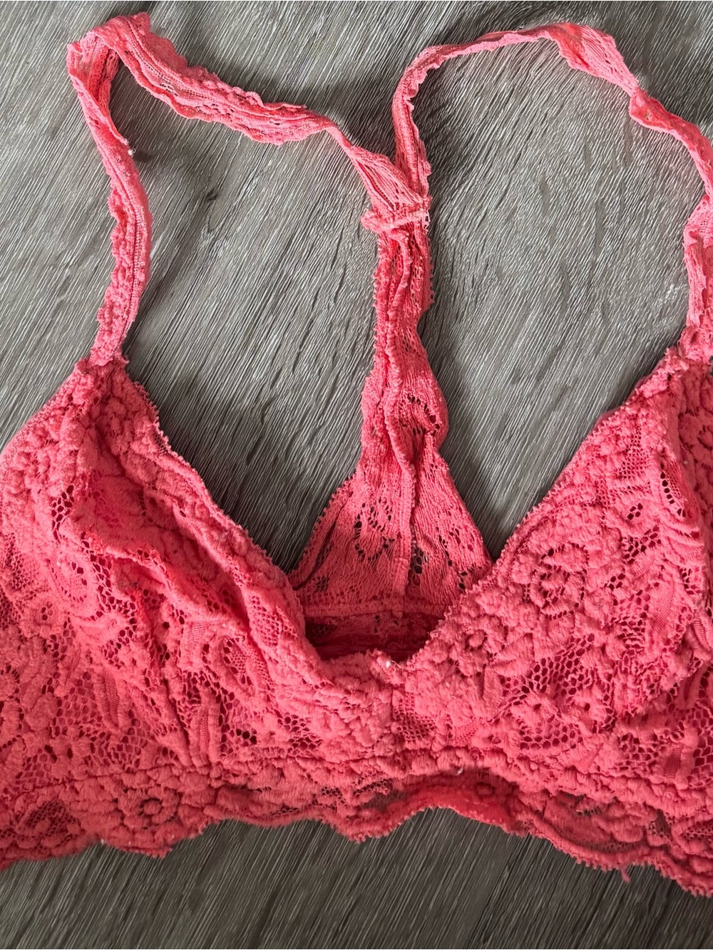 Lace Bralette in Coral Pink (S)